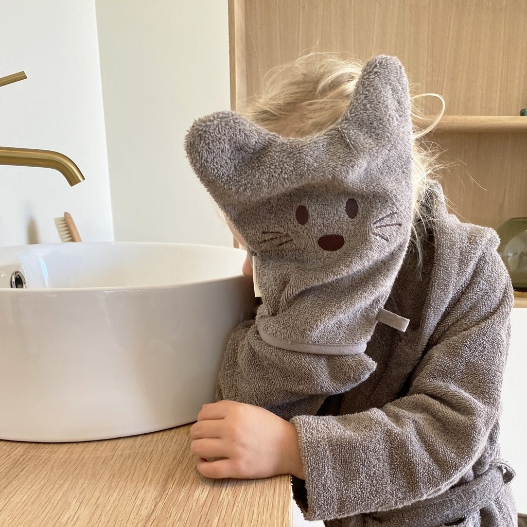 Nuuroo washandjes dierengezicht- 100% biologisch katoen- Deens Design - 2 stuks