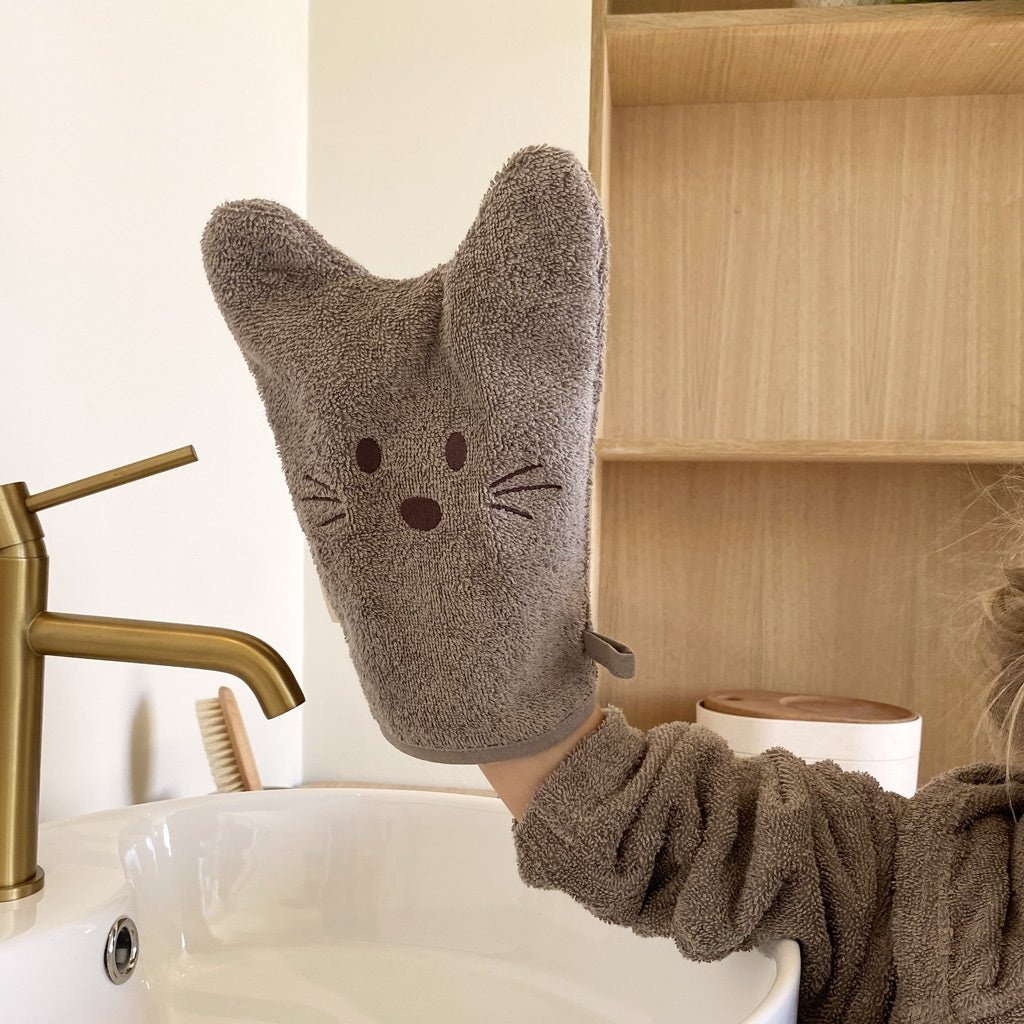 Nuuroo washandjes dierengezicht- 100% biologisch katoen- Deens Design - 2 stuks