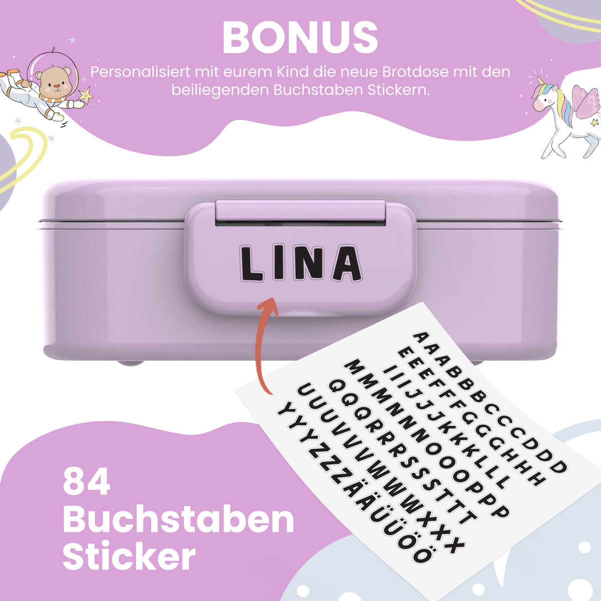 Kinderlunchbox met vakken, licht en lekvrij - hond, cat
