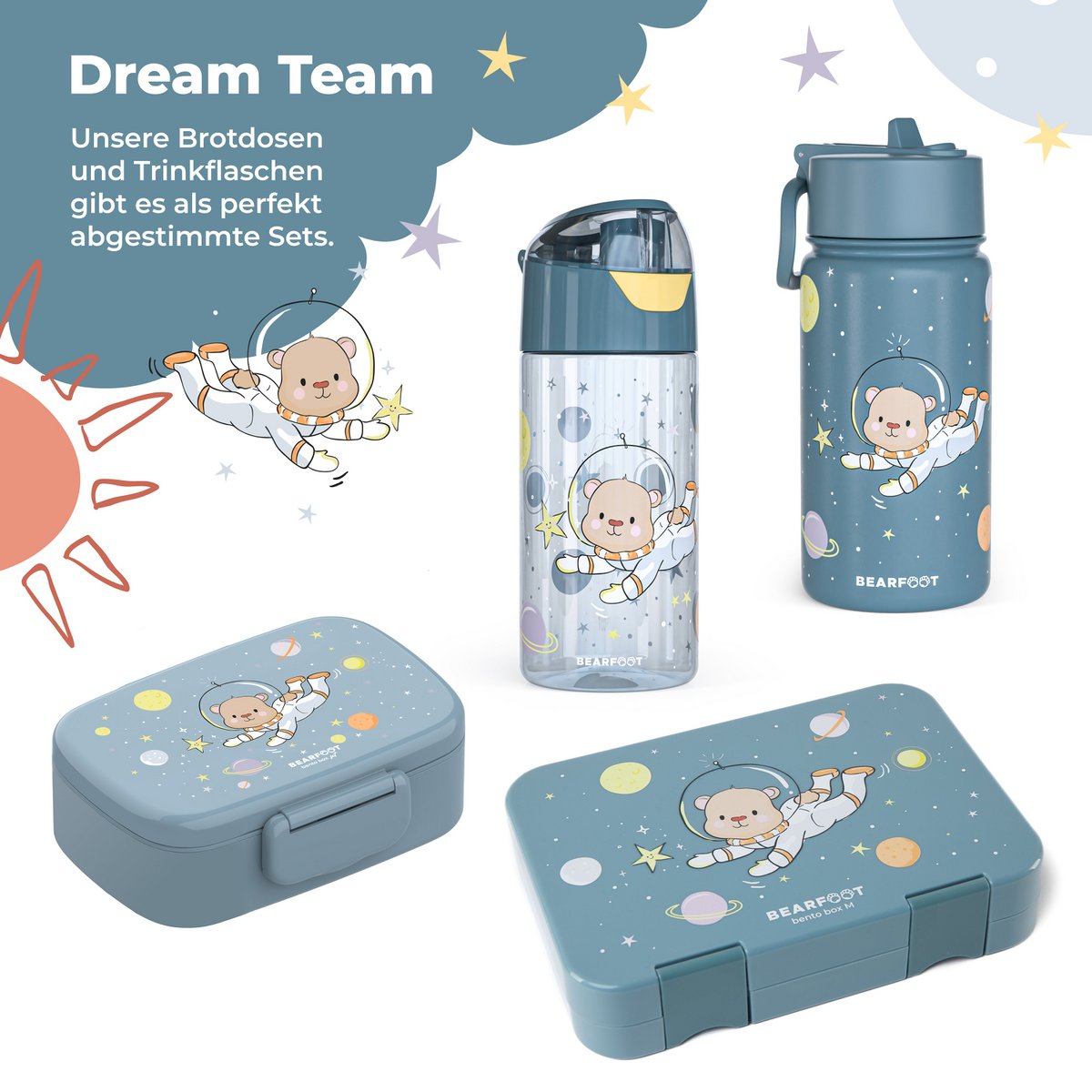 Thermo kinderdrinkfles RVS - Astro Beer blauw