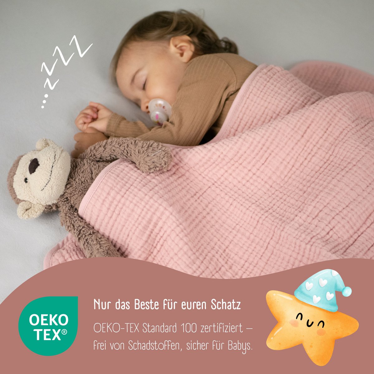 Babydeken mousseline fleece deken pluizig zacht - roze