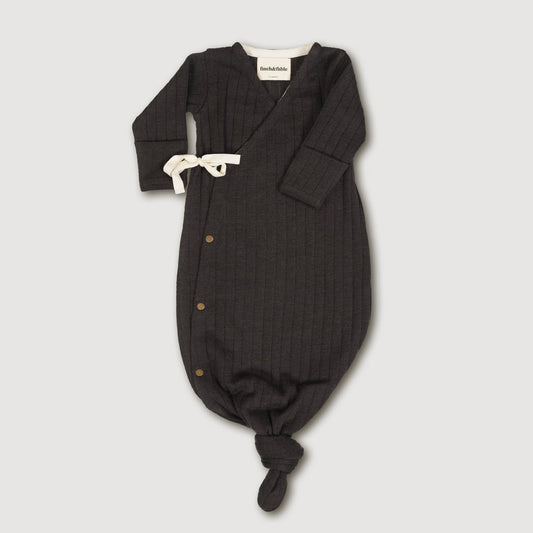 Kimono baby suit van wollen ribstof - Storm