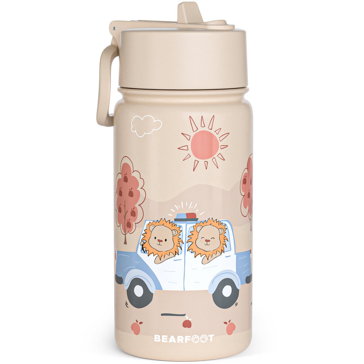 Thermo kinderdrinkfles RVS - politie bruin
