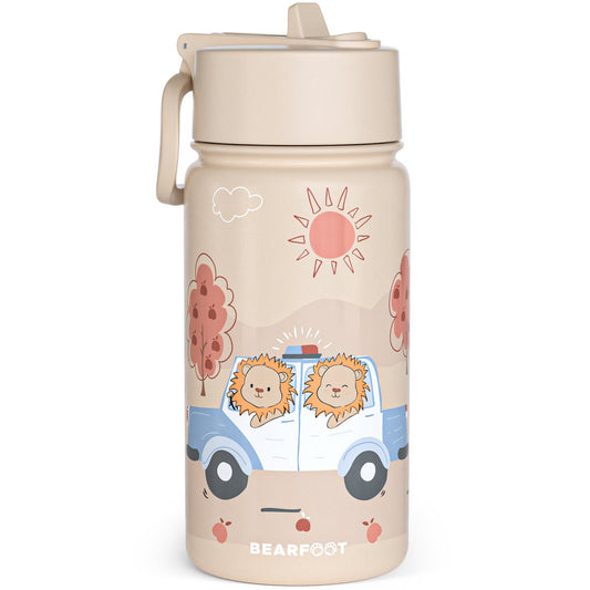 Thermo kinderdrinkfles RVS - politie bruin