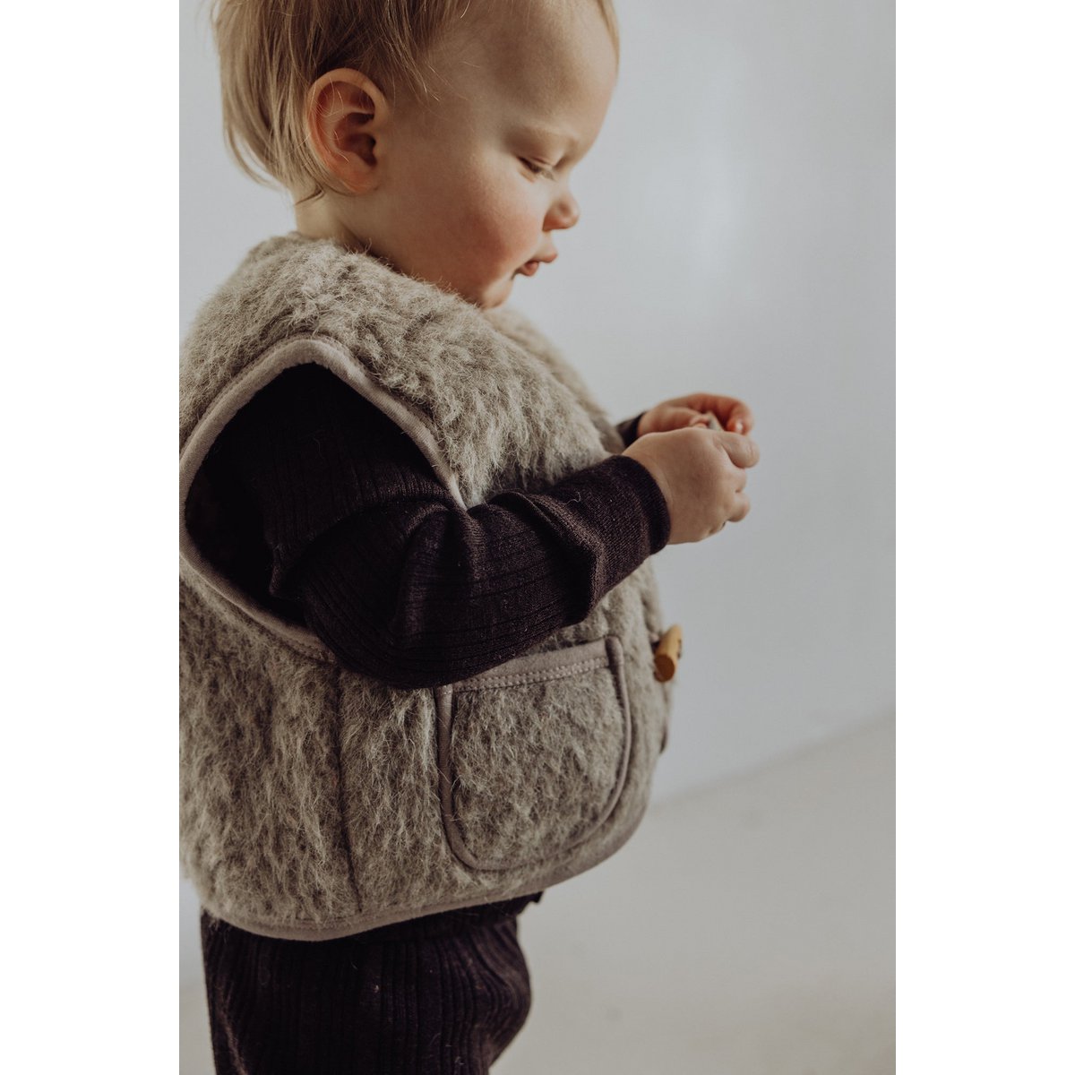 Wollen Sherpa Vest - Zand