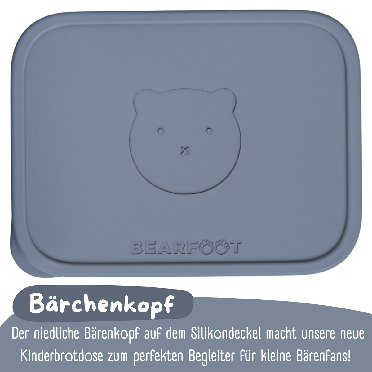 Lunchbox kinder RVS met siliconen inzetstuk - blauw