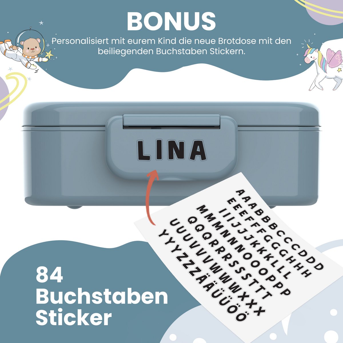 Kinderlunchbox met vakken, licht en lekvrij - beer