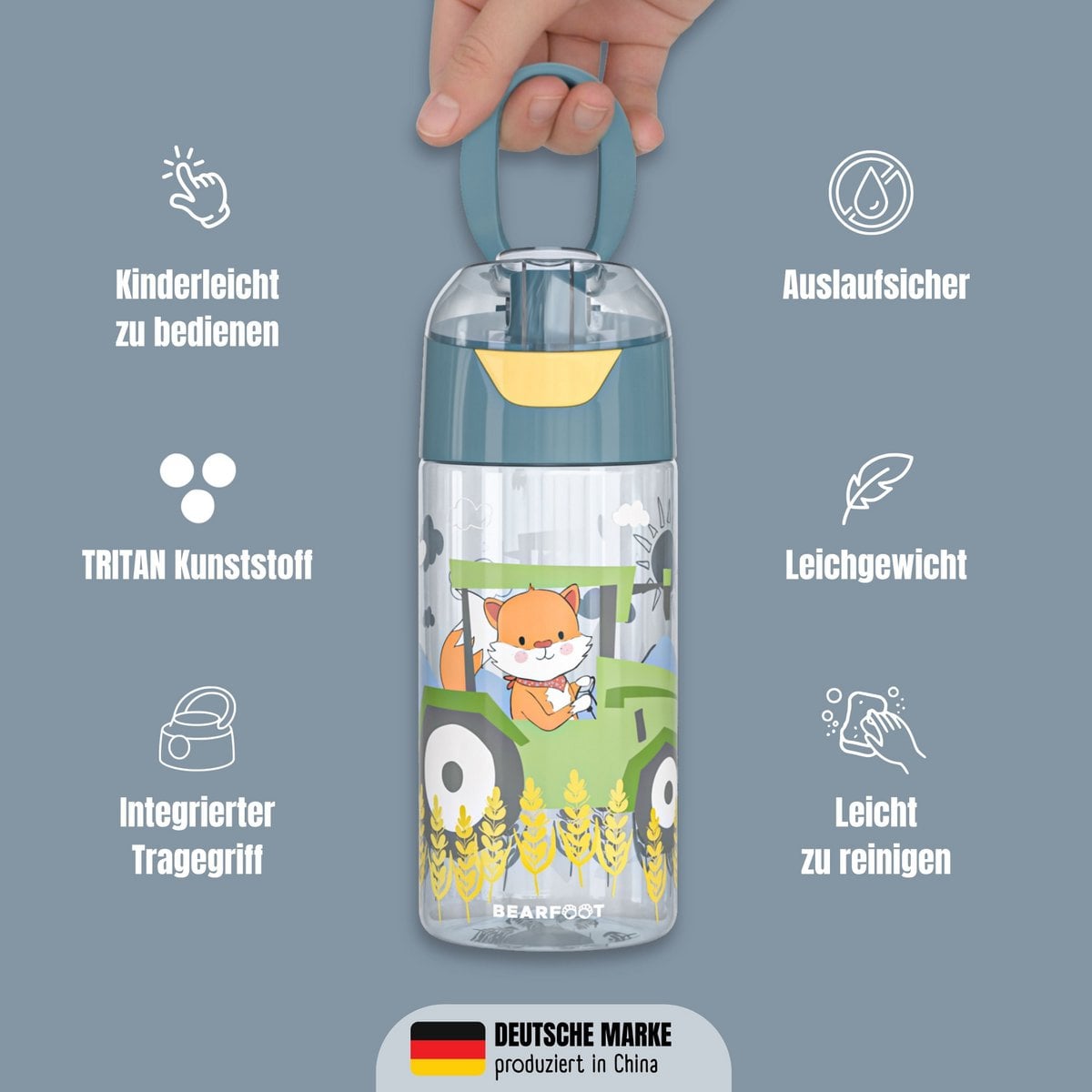 Kinderwaterfles, lichte waterfles - tractorvos