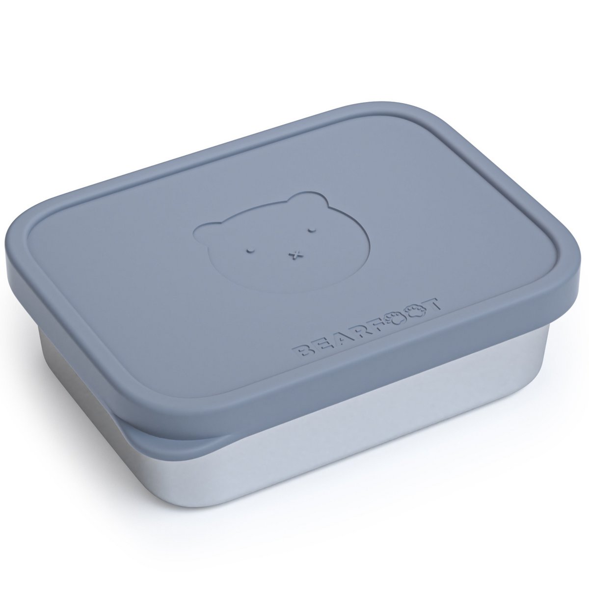 Lunchbox kinder RVS met siliconen inzetstuk - blauw