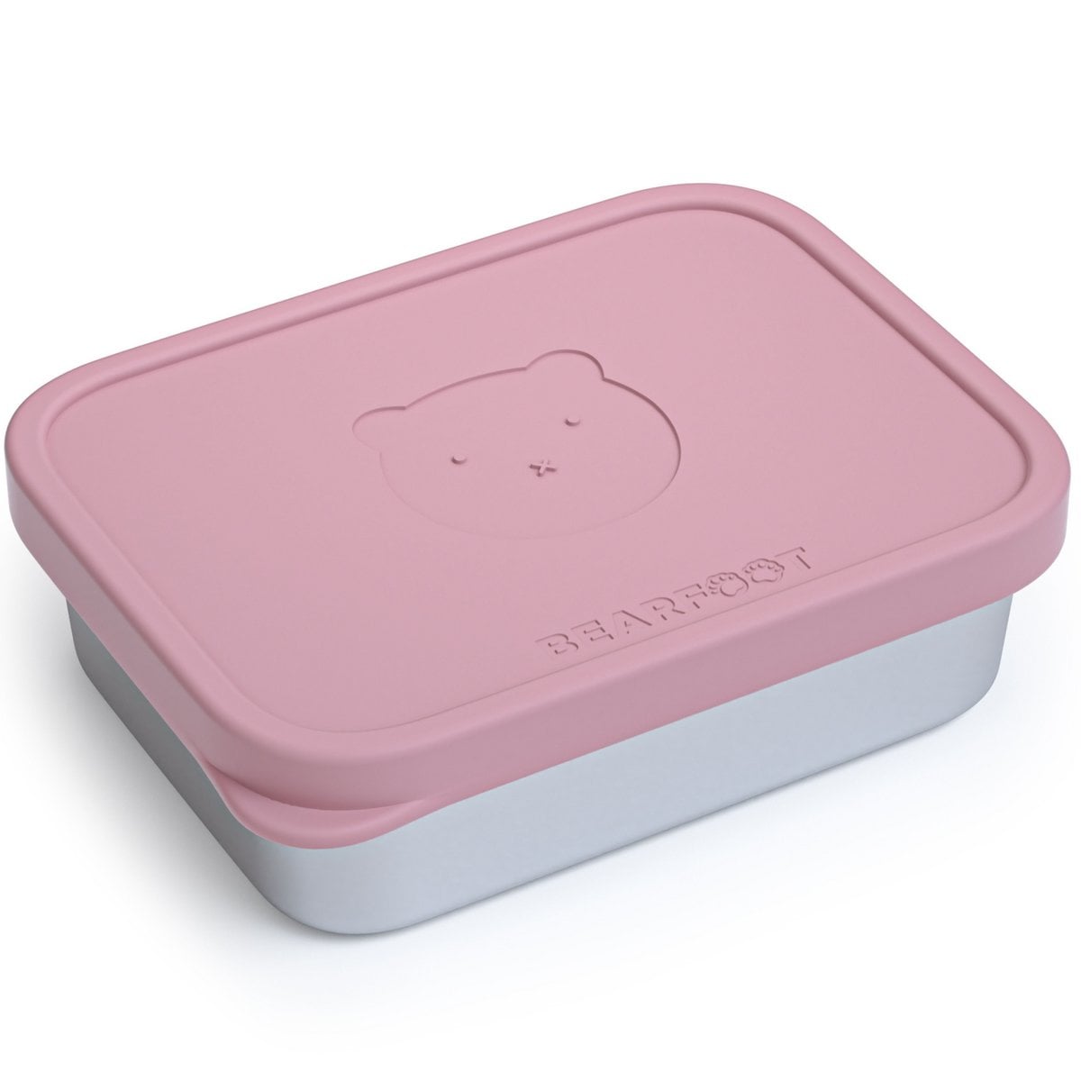 Lunchbox kinder RVS met siliconen inzetstuk - roze