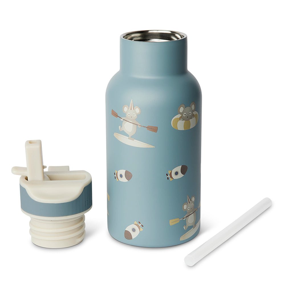 Nuuroo Bundel – Drinkfles & Siliconen Eetset – Blauw