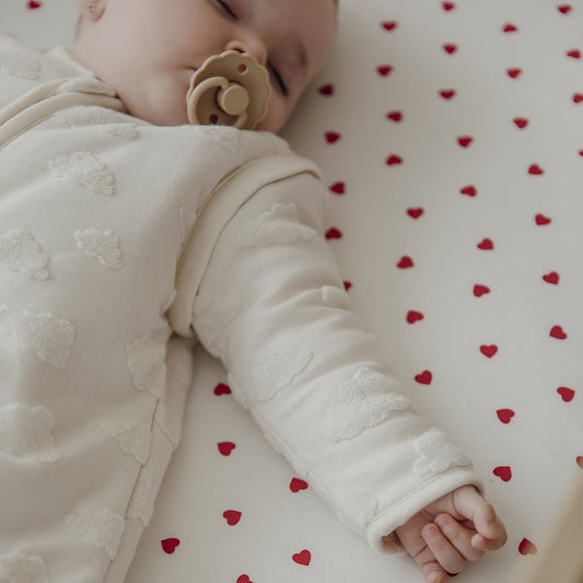 Meyco Studio slaapzak gevoerd afritsbare mouw jacquard badstof Clouds natural