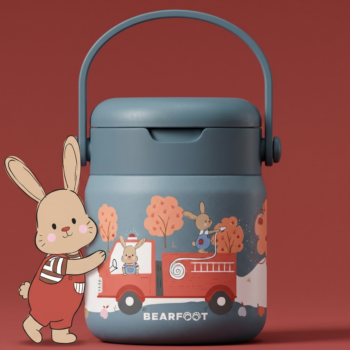 Thermocontainer kinder RVS - brandweer blauw
