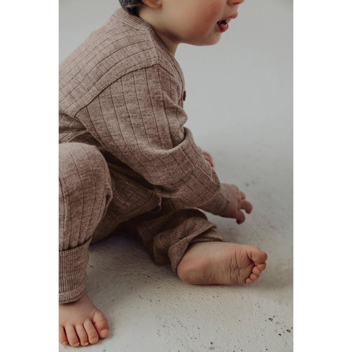 Wollen Rib Playsuit - Zand