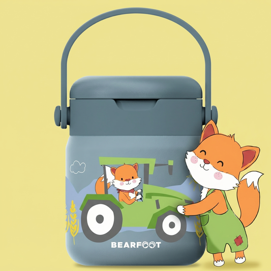 Thermoscontainer kinder RVS - tractor blauw