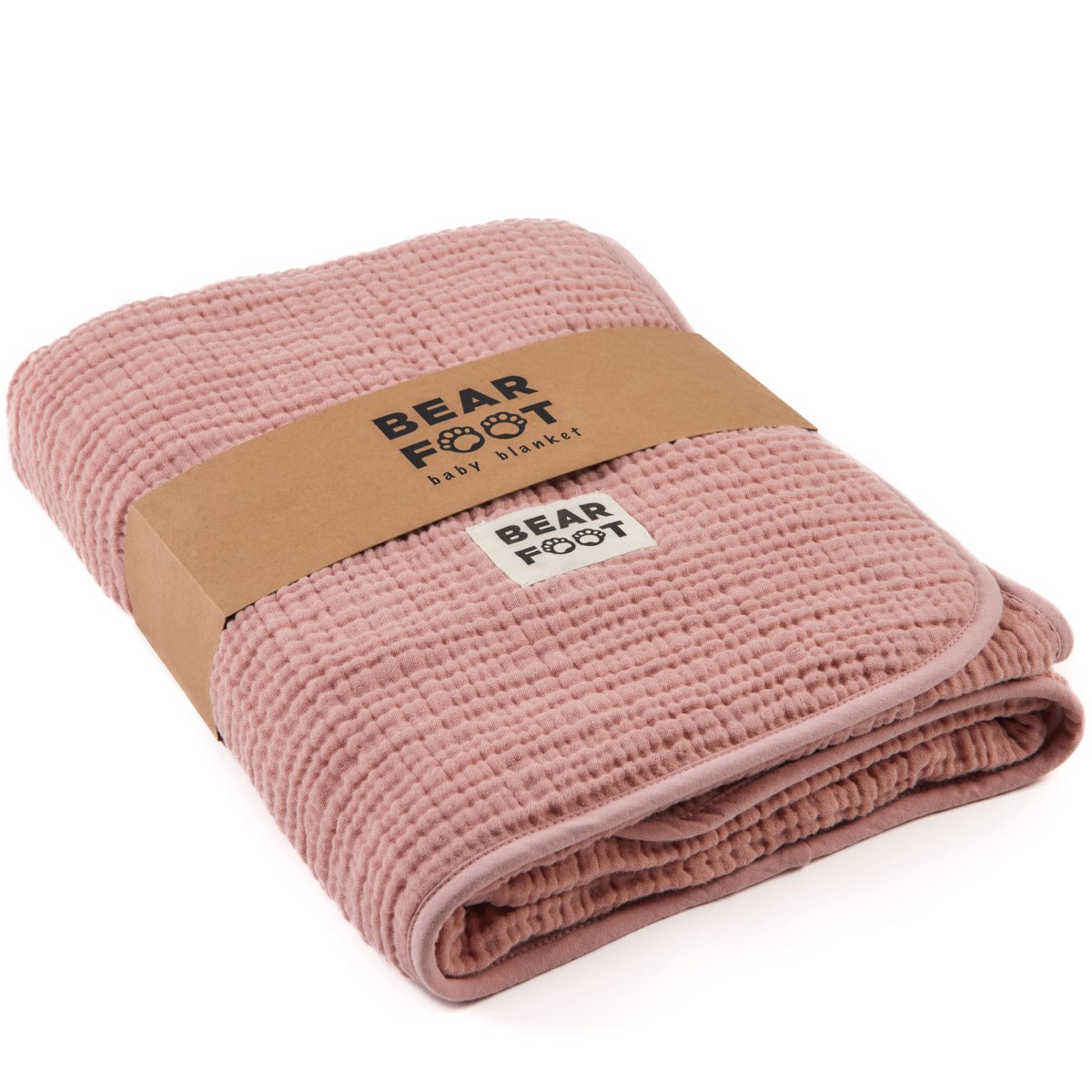 Babydeken mousseline fleece deken pluizig zacht - roze