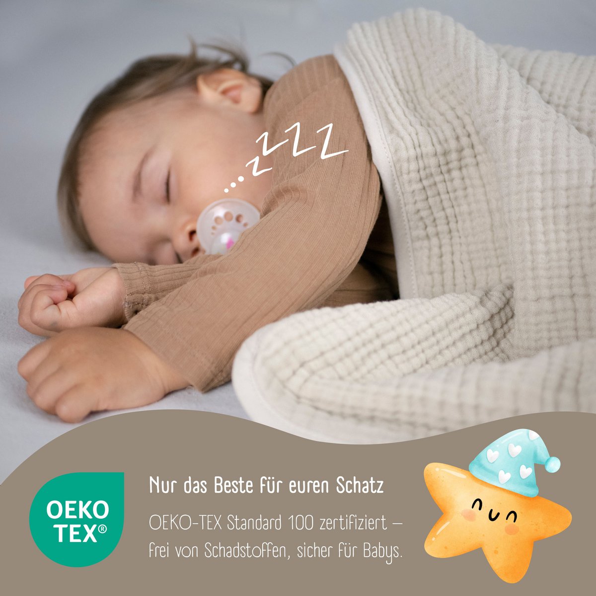 Babydeken mousseline fleece deken pluizig zacht - bruin