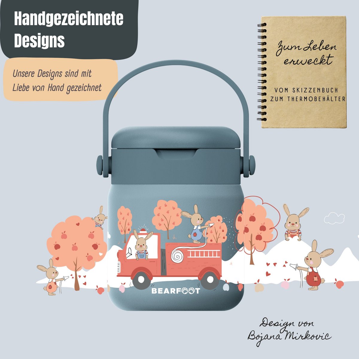 Thermocontainer kinder RVS - brandweer blauw