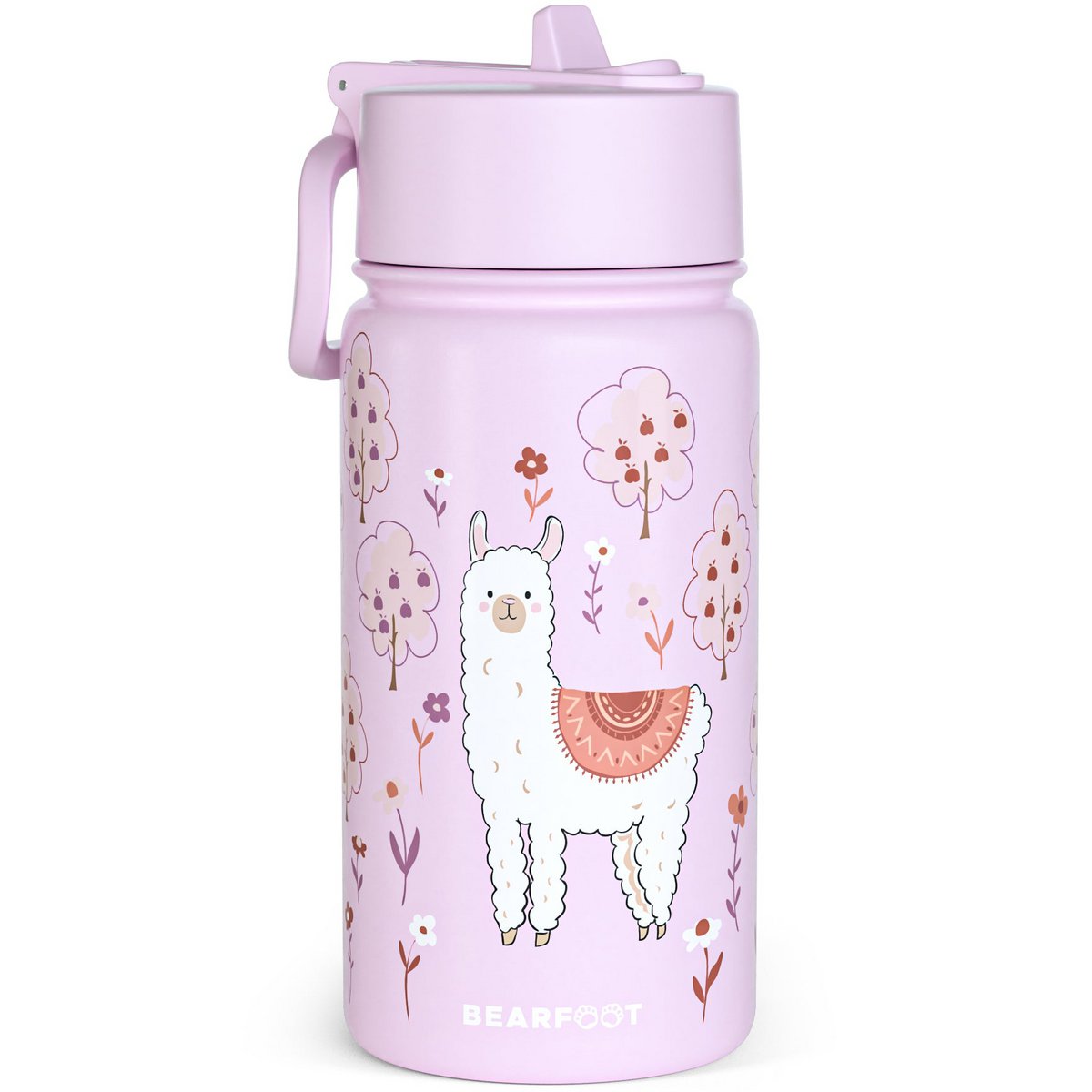 Thermo kinderdrinkfles RVS - lama alpaca paars