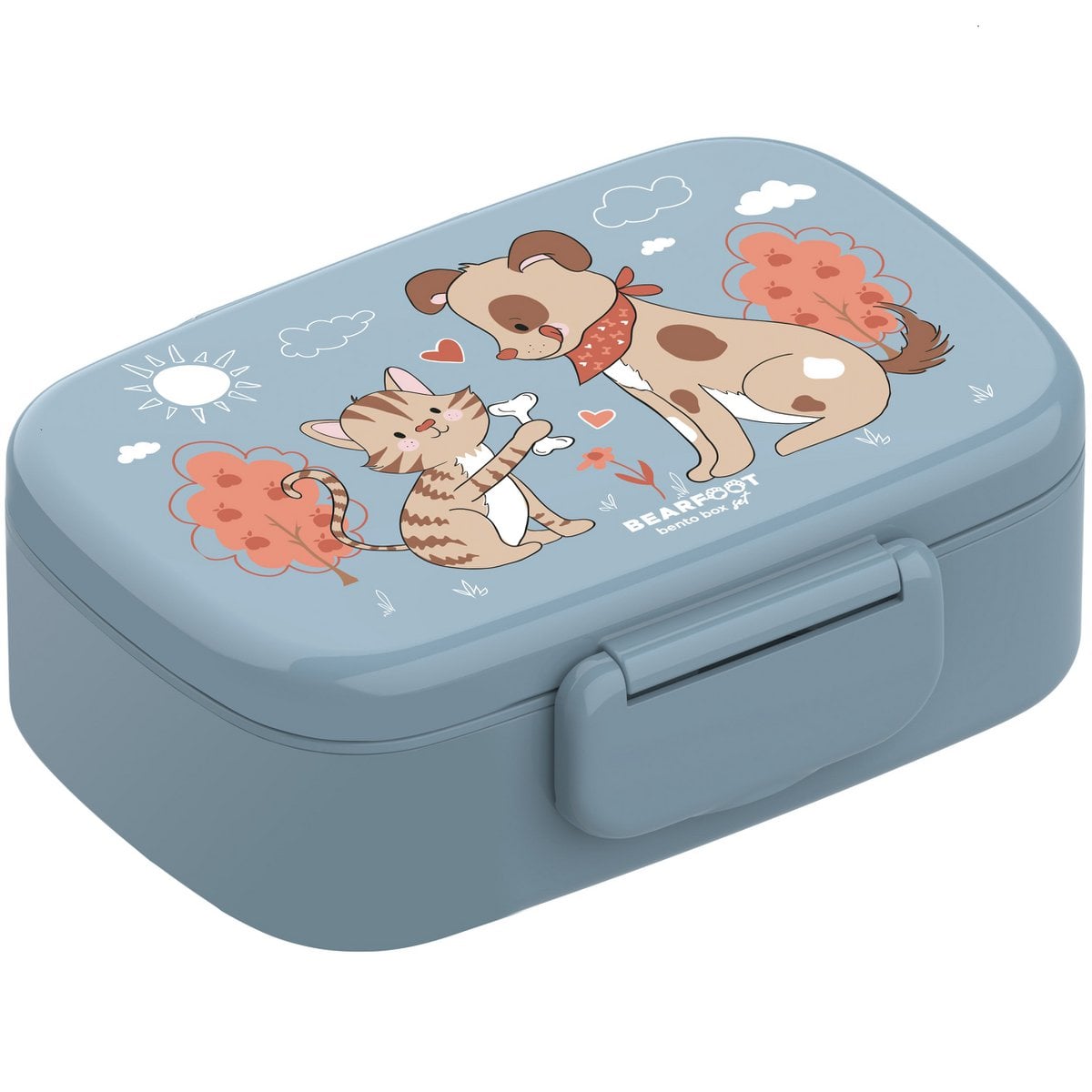 Kinderlunchbox met vakken, licht en lekvrij - hond, cat