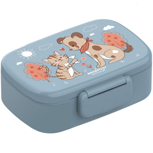 Kinderlunchbox met vakken, licht en lekvrij - hond, cat