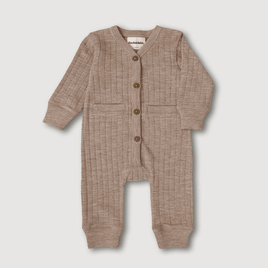 Wollen Rib Playsuit - Zand